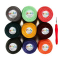 golo Crochet Thread Embroidery Thread 10gX9 Crochet Yarn for Hand Knitting 20-9-6 - color: 000 20-9-6