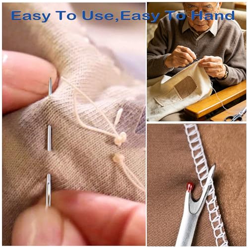 25 PCS Large Eye Sewing Needles, 5 Sizes Hand Sewing Needles, Including Embroidery - 25PCs with 2 Pcs Needle Threader and 1 Pcs Seam Ripper - color: 25 pack