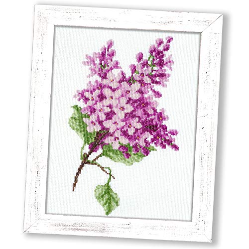 Povitrulya Counted Cross Stitch Kit for Adults “Lilac” | Hand Embroidery Kits - Mother's Day Gift for Mom or Grandma - color: Lilac