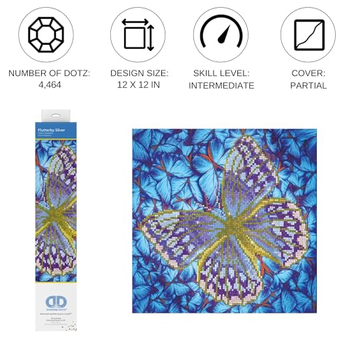 DIAMOND DOTZ Flutterby Silver Butterflies Diamond Painting Kit Adults