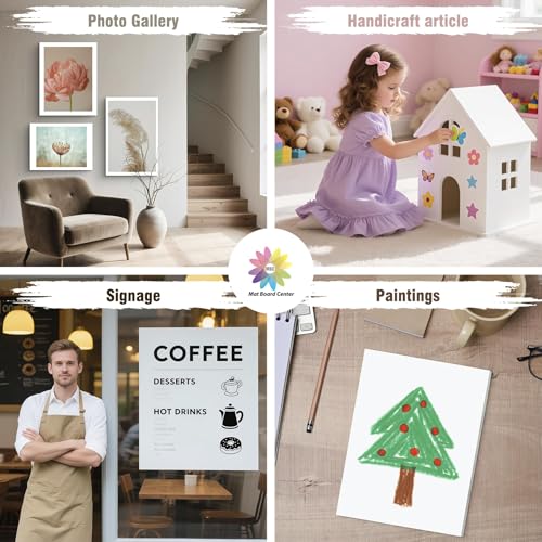 Mat Board Center Pack of 10 Acid-Free Foam Boards White 8x10inch 1/8" Thick - color: White, size: 8x10
