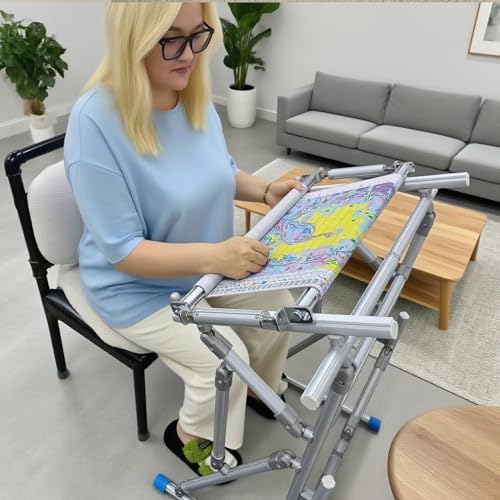 Couple Embroidery Art Cross-Stitch Stand Embroidery Frame Stand Aluminum Alloy Embroidery Frame Stand Adjustable Cross-Stitch Stand Suitable for Embroidery and Sewing (Floor-Standing) - style: Floor-Standing
