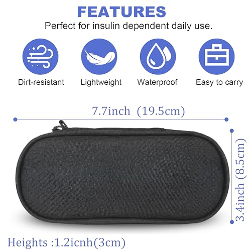 CDBXPRG Insulin Pen Cooler Travel Case, 2 TSA Approved Ice Packs Black - color: Black