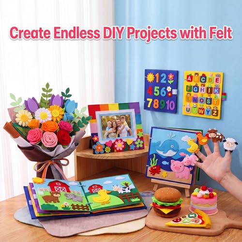 Moukeren 240 Pcs 10 x 16 Inch Felt Sheets, Rainbow - color: Rainbow, size: 10 x 16 Inch