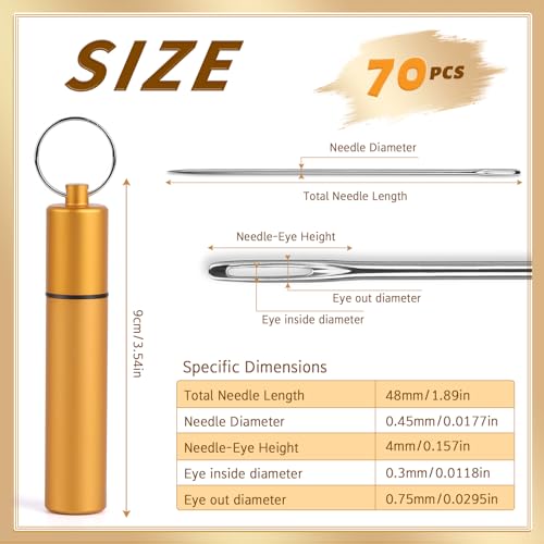 GarfxG 70 Pcs Beading Needles Straight Beading Needles for Jewelry Making - style: Size10/48mm/70pcs
