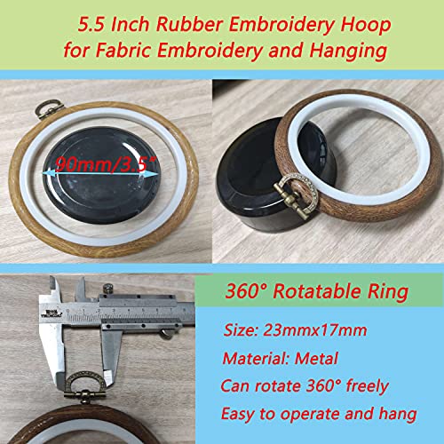 Semetall Embroidery Hoop 4 Pcs 5.5 Inch Embroidery Ring (Round) - size: 5.5 inches