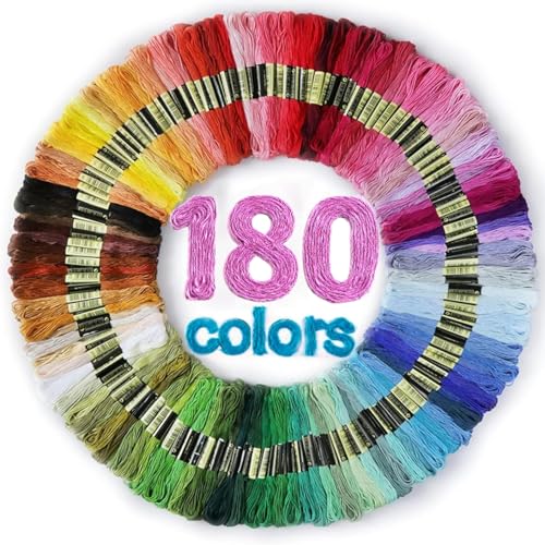 LOVIMAG Embroidery Thread 180pcs Friendship Bracelet String Floss Kit Yarn - style: 180p Colors