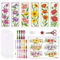 ORIGACH 6 Set Floral Magnolia Rose Cross Stitch Bookmark Kit for Beginner - style: Floral