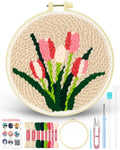 FIVEIZERO Punch Needle Kit for Beginners,Tulip Patterns Craft Kit - color: Tulip