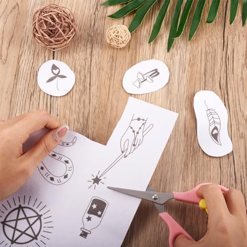 Magibeads 52 Patterns Witchy Water-Soluble Embroidery Moon Spider Cow Dreamcatcher Stick and Stitch Embroidery Paper Starter Kit for Hand Sewing Beginners Adult - color: Withcy