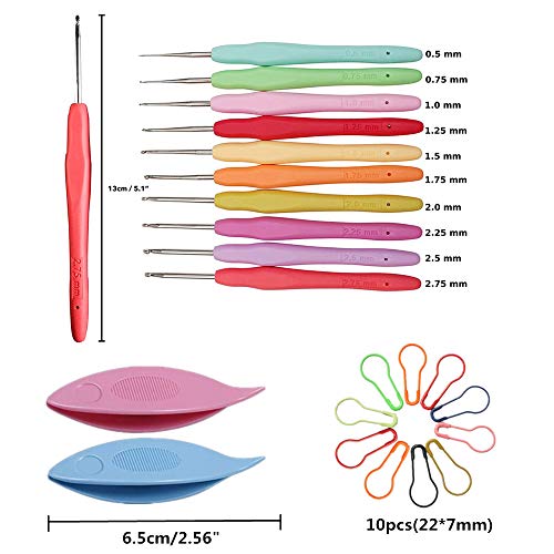 Lewhoo 15 Crochet Thread Balls & 10 Lace Crochet Hooks, 100% Cotton Thread - color: Multicolor
