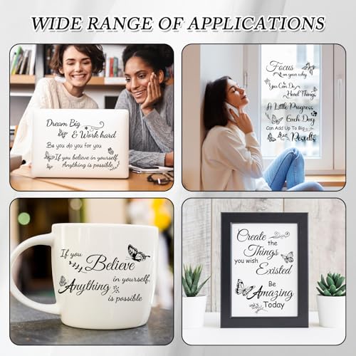 Wxiben 6 Pcs Inspirational Words Rub on Transfers for Crafts and Furniture - style: Inspirational Words