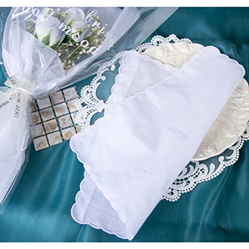 6 Pack of Ladies Embroidery Cotton Handkerchiefs Lace Wedding Hankies - color: E1 New