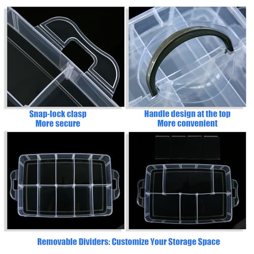 2Pack 3-Tier Stackable Storage Box, 30 Adjustable Compartments Organizer - size: 30 Grids