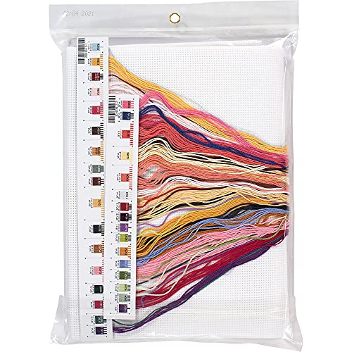 Dimensions Counted Cross Stitch Tree Skirt Kit, Holiday Harmony, 11 Count White Aida, 45'' - color: Holiday Harmony