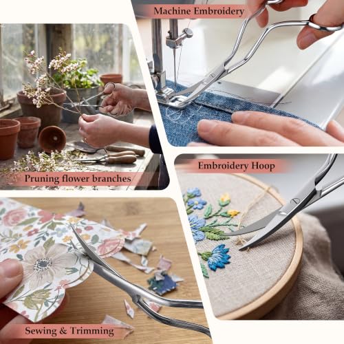 HappyAlley 6in Bent Handle Curved Embroidery Scissors, Applique Scissors