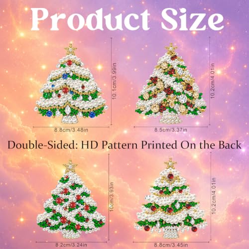 Aeepics Hanging Diamond Art Kit for Adult Mandala, DIY Diamonds Painting Pendant Ornament Kit, Acrylic Diamond Art Painting Board Kit (Christmas Tree) - color: Christmas Tree