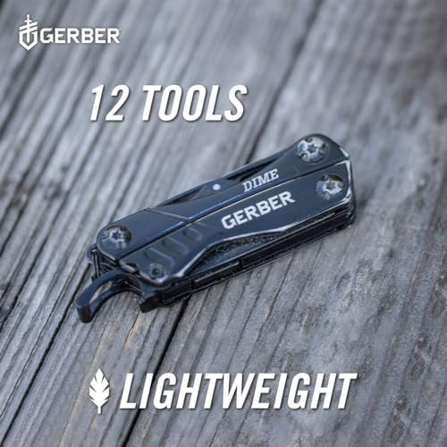 Gerber Dime 12-in-1 Mini Multitool Pliers, Pocket Knife,Bottle Opener,Black - color: Black