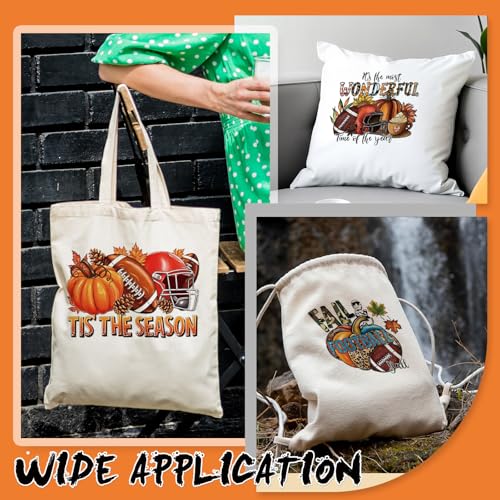 Dazoratix Fall Football Iron on Transfers - 24 Sheets DTF Ready to Press Heat Patches Vinyl Designs Pumpkin Stickers Decals for T Shirts Clothes Hoodies Bag Appliques DIY Crafts Decorations - style: Fall Football