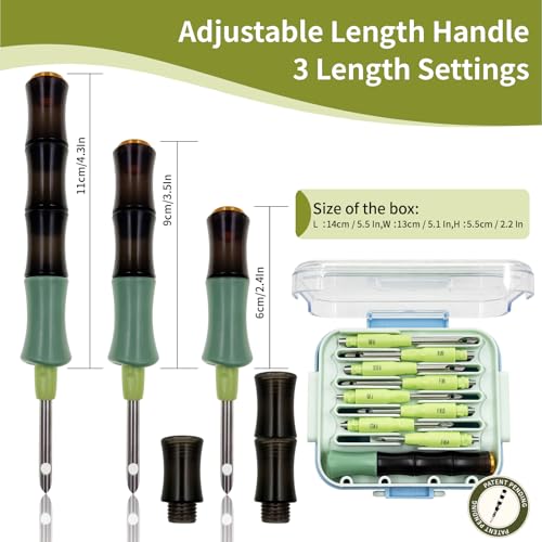Monipair Punch Needle Kit, Adjustable Ergonomic Handle, 8 Needles