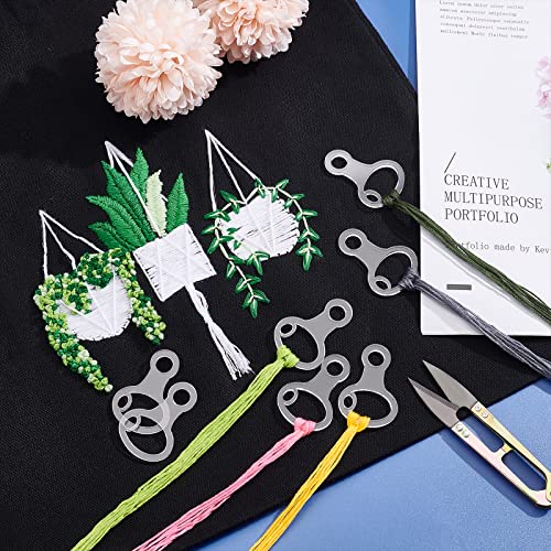 PH PandaHall 30pcs Embroidery Floss Organizer, Clear Acrylic Thread Drops Floss Cross Stitch Bobbins Gourd Shape Thread Bobbin for Cross Cotton Thread Craft DIY Sewing Storage Thread Holder 1.3x2inch - size: 3.35x5cm