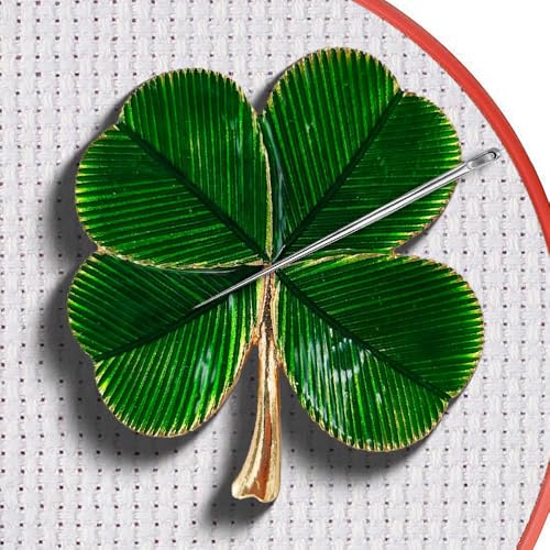 Magnetic Needle Minder Magnet Embroidery Accessories and Supplies Embroidery Needle Holder Cross Stitch Holder Needlework Supplies (Cardinal) (FourLeaf) - size: FourLeaf