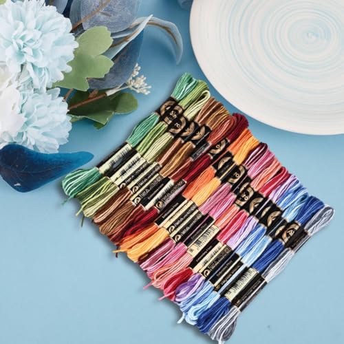18 Skeins 6 Strands Variegated Embroidery Floss Thread for Sewing - color: Colored