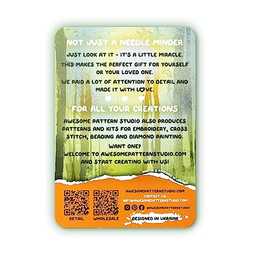 Awesome Pattern Studio Needle Minder Set - Tree of Life Magnetic Needle Minder + 2 Needle Threaders. Enamel Pin for Cross Stitch, Embroidery and Craft - size: TreeOfLife Set #1