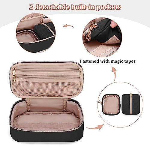 Yarwo Diabetic Travel Case for Blood Glucose Monitor, Test Strips, Syringes - color: Black