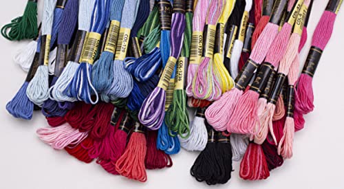 12 Pieces | Premium Embroidery Thread | 100% Egyptian Cotton Premium Skeins | Cross Stitch Embroidery Floss | Oeko TEX Certified Stranded Cotton (Variegated Tones) - color: Variegated Tones