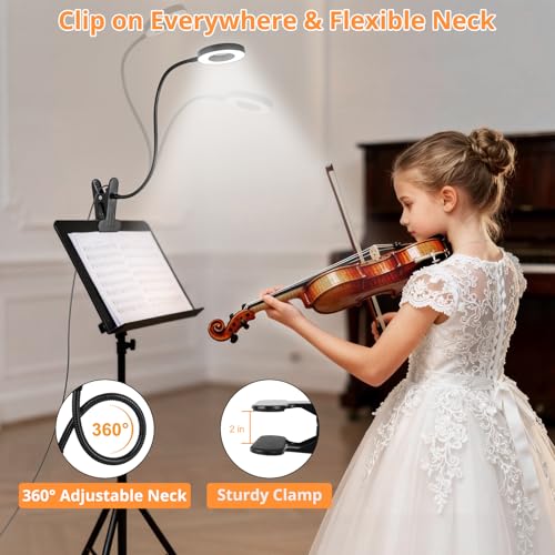 Woputne Desk Lamp Clip on Light for Bed Book Reading (Black) - size: Black-1 Piece-Standard-Classic