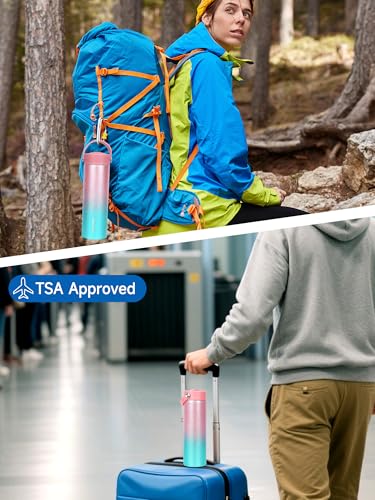 YOUSHARES Insulin Cooler Travel Case - 48H Non-Electric Cooling Bottle with TSA Approved Ice Pack, Diabetic Medication Pen Vials Refrigerator, Medical Carry Case Portable for GLP-1 Pens - color: Pink Green