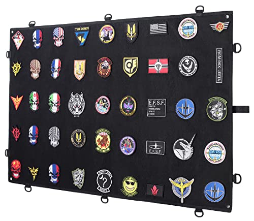 43"x28" Tactical Patch Display Board, Large Morale Patch Holder Wall Mount - Hook and Loop Organizer for Military, Tactical, Flag, and Morale Patches - Perfect for Veterans,Army Fans,Collectors