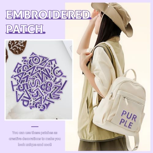 72 Pcs Iron On Letters & Numbers Patches for Tote Bags Hats Clothing Purple - color: Purple, size: Letters & Numbers