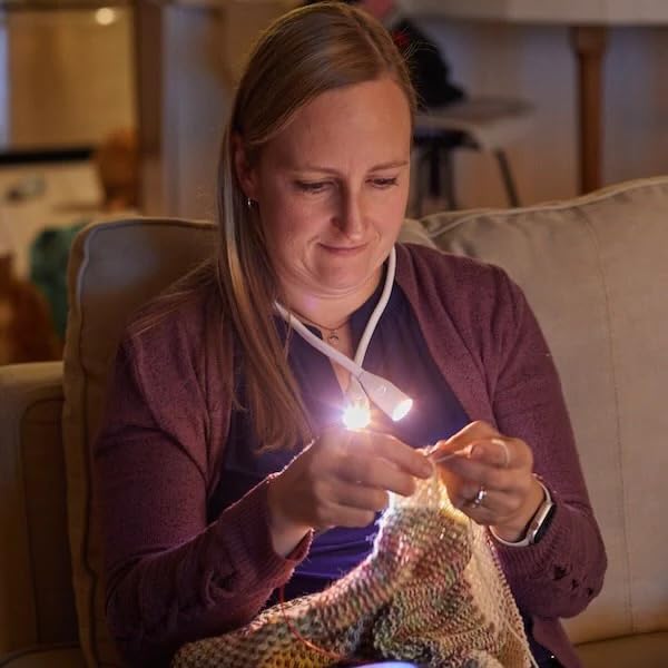 Lumos Knitting Light, Crafter Light Around Neck for Knitters and Crocheters, 3 Colors & Adjustable Brightness. Portable, Wearable, Rechargeable&Long Lasting (Lavender) - color: Lavender