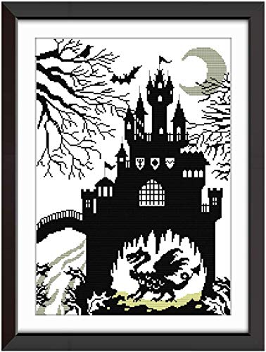 ITSTITCH Printed Cross Stitch Kits 11CT 18X25inch DIY Embroidery Starter Kits Easy Patterns Embroidery for Girls Crafts DMC Stamped Cross-Stitch Supplies Needlework Fairy Tale Castle - color: Fairy Tale Castle 18x25 inch