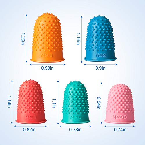 Zonon 20 Pcs Rubber Thimble Finger Protector,Blue - color: Blue