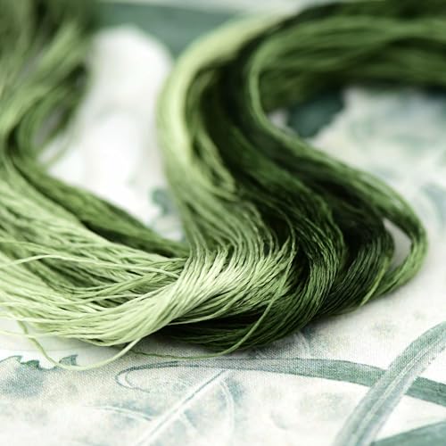 Natural 100% Silk Thread, Handmade Embroidery Thread Silk Floss 7 Colors 110m Each (15) - color: 15