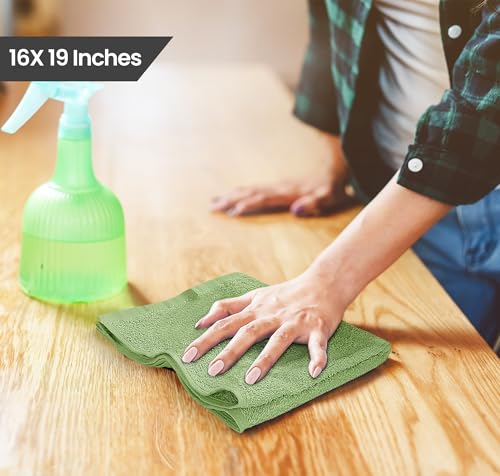 Utopia Towels Kitchen Bar Mops, Pack of 12, 16x19 in, 100% Cotton, Green - color: Green, size: 12 Pack