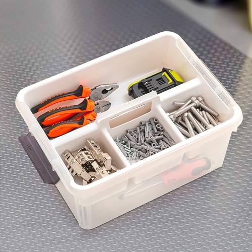 Citylife 17 QT Clear Craft Organizers and Storage Box with Handled Tray - size: 17 Qt- 1 Pack-H