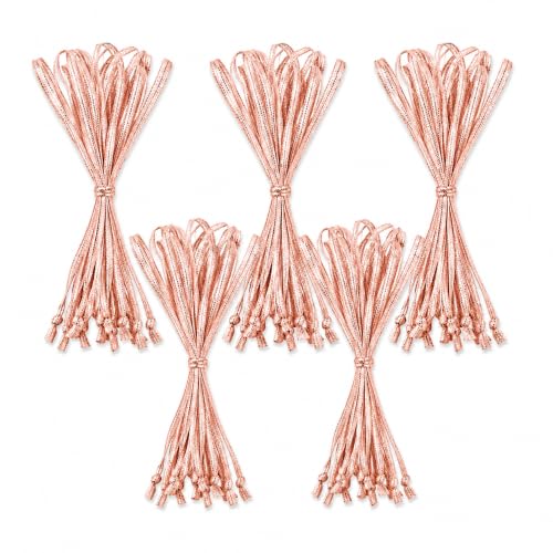 Mandala Crafts Rose Gold Christmas Ribbon Ornament Hangers Loops, 100 PCs - color: Rose Gold