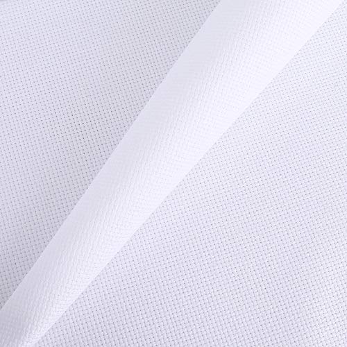 Aida Cloth 16 Count Cross Stitch Fabric,12 by 60inch(16CT,White) - color: White, size: 16CT