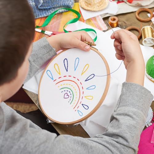 Louise Maelys 12 Pre-Stamped Embroidery Kits for Beginners, Cross Stitch for Kids Girls,DIY Needlepoint Craft Sewing,Practice Kit Supplies,Funny Cute Pattern,Perfect for Ages 8+ - color: 12 embroidery kits