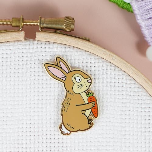 Caterpillar Cross Stitch Needle Minder - Rabbit for Cross Stitch, Sewing, Embroidery and Needlework Accessories, Enamel and Magnetic