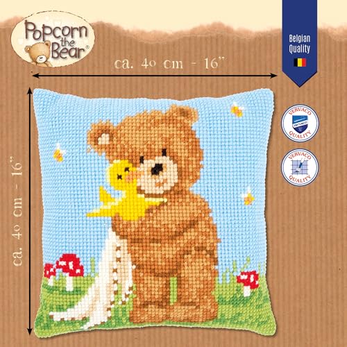 Vervaco Stamped Cross Stitch kit Cushion Popcorn&Soufflé The Duck, DIY - color: N\a