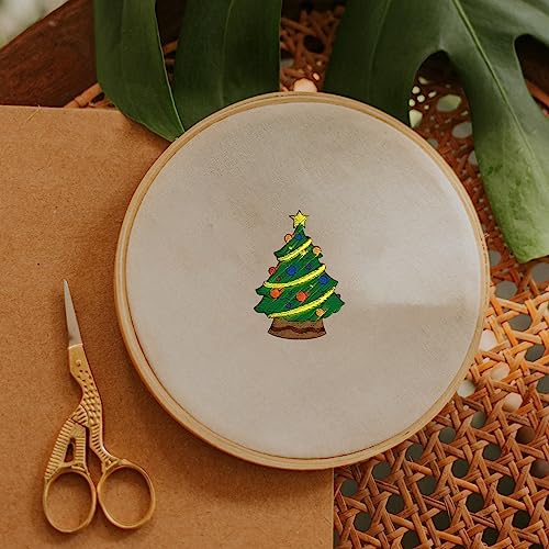 GLOBLELAND 4 Sheets Christmas Water Soluble Embroidery Pattern - color: Christmas