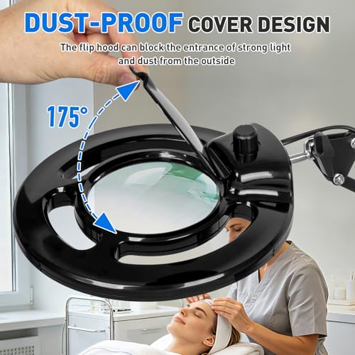 KIRKAS Magnifying Glass with Light, 2,200 Lumens Magnifying Lamp 12X - color: Black