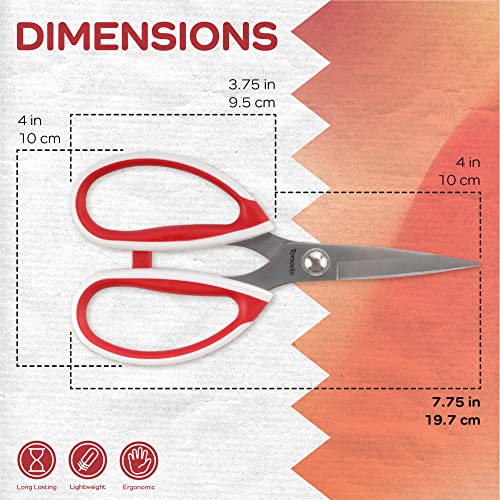 JubileeYarn Workhorse Bertha All Purpose Heavy Duty Scissors - Red & White - 1 Unit - color: Workhorse Bertha - Red & White, size: 1 Unit