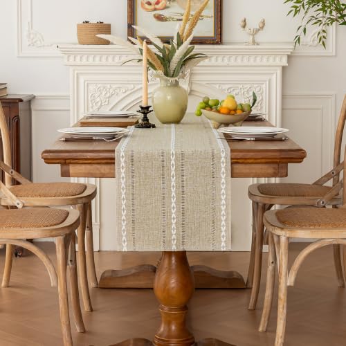 Rustic Linen Table Runner, Coffee Table Runners 48 inches Long - color: Coffee, size: 13×48 Inch