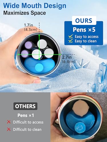 YOUSHARES Insulin Cooler Travel Case - 48H Non-Electric Cooling Bottle with TSA Approved Ice Pack, Diabetic Medication Pen Vials Refrigerator, Medical Carry Case Portable for GLP-1 Pens - color: Black